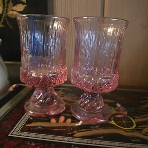 Fostoria Sorrento Elegant Pink Glass Goblets